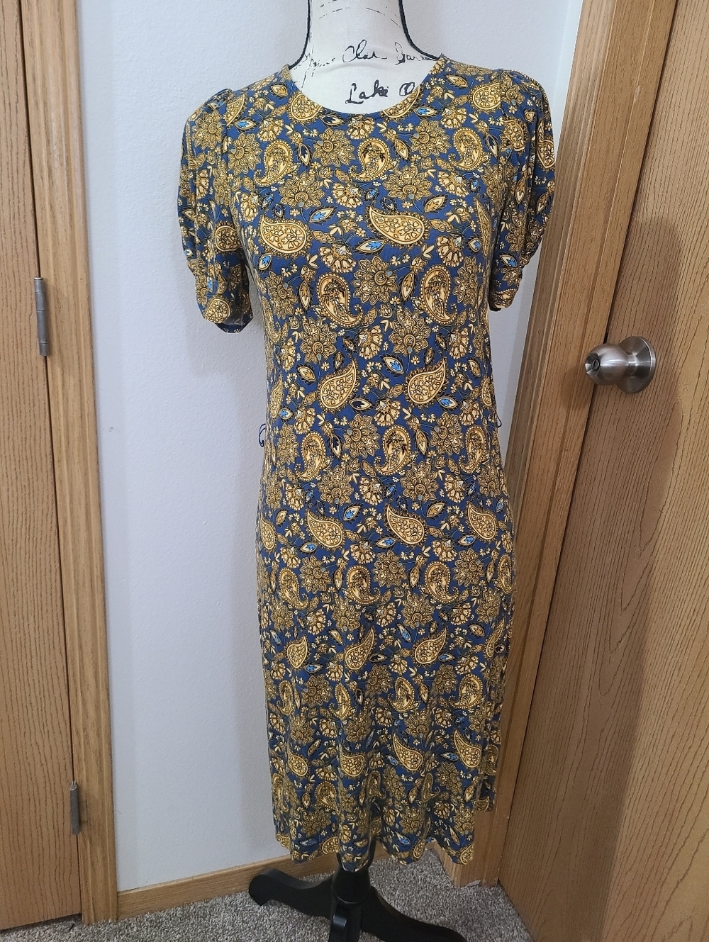 Boden Harvest Gold Paisley Cottagecore Boho Jersey T-shirt Dress - Picture 3 of 5
